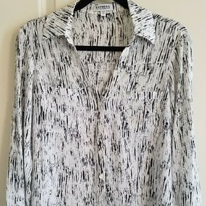 White/black button up